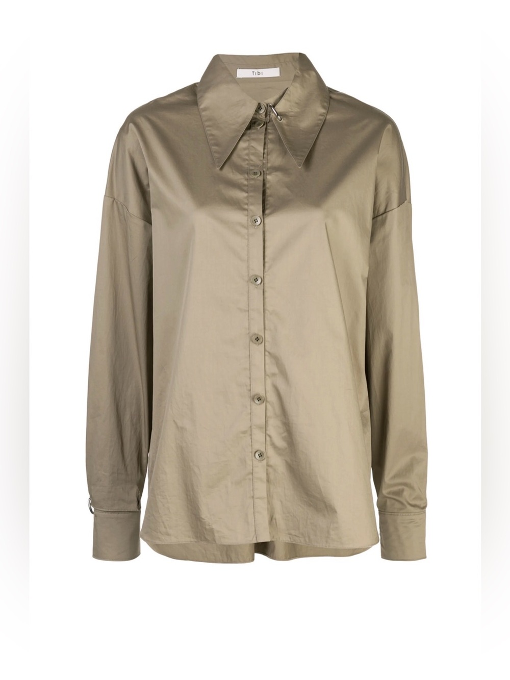 $395 TIBI TECH POPLIN SHIRT WITH DETACHED COLLAR SIZE XS